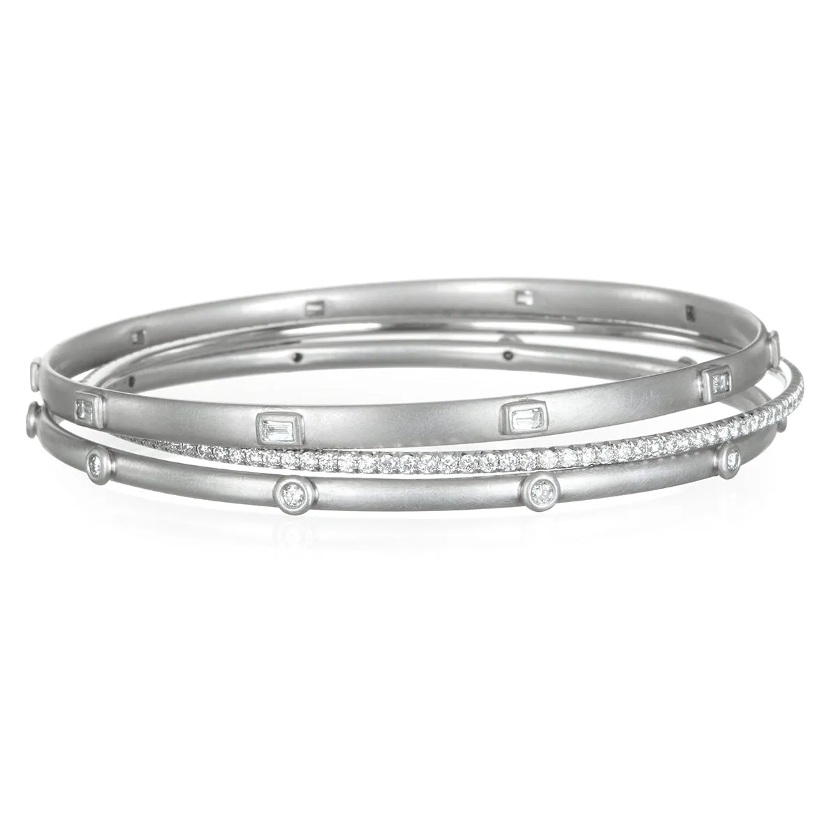 Platinum Micro Pave Diamond Bangle