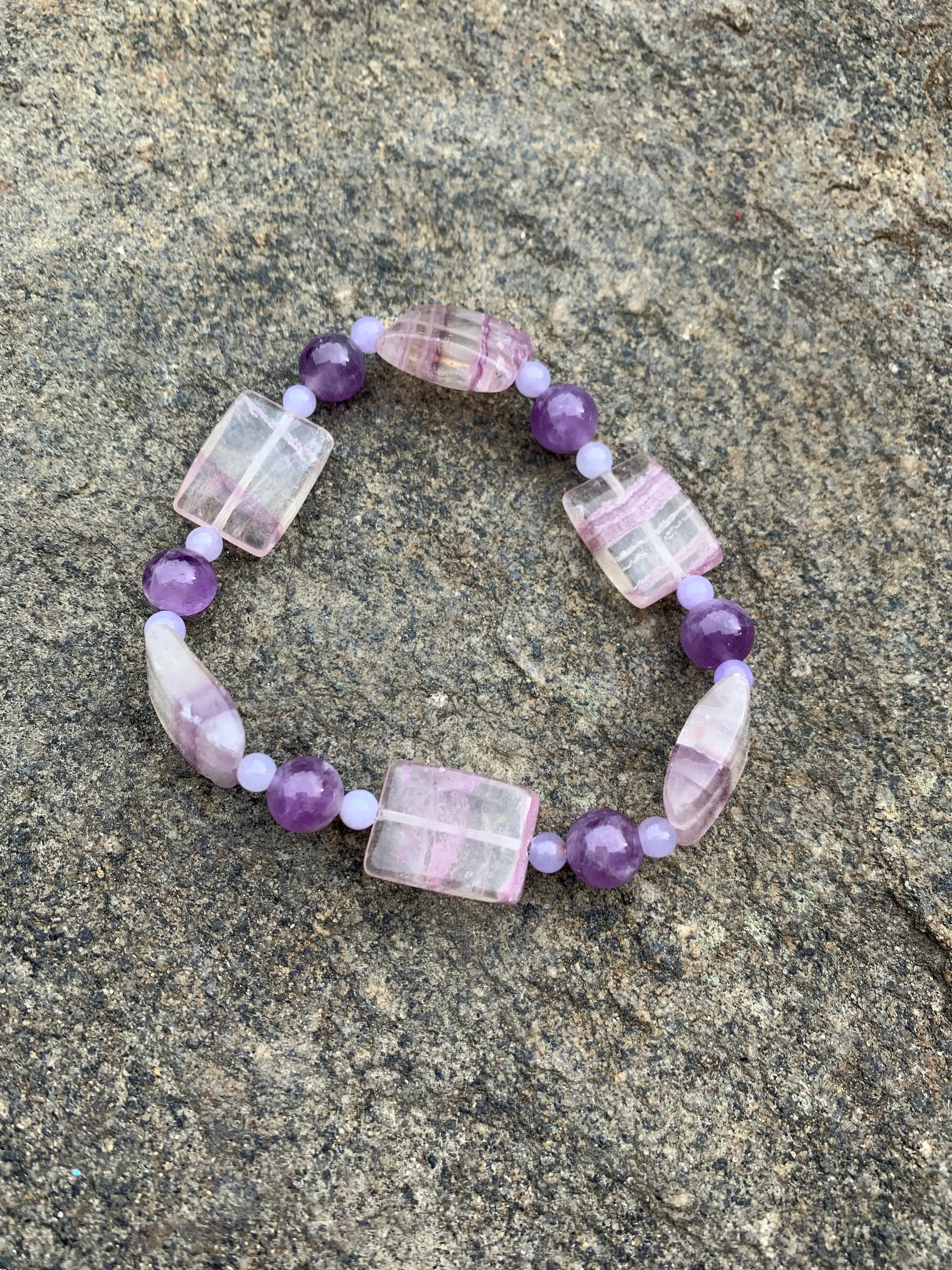 Purple bracelet stack
