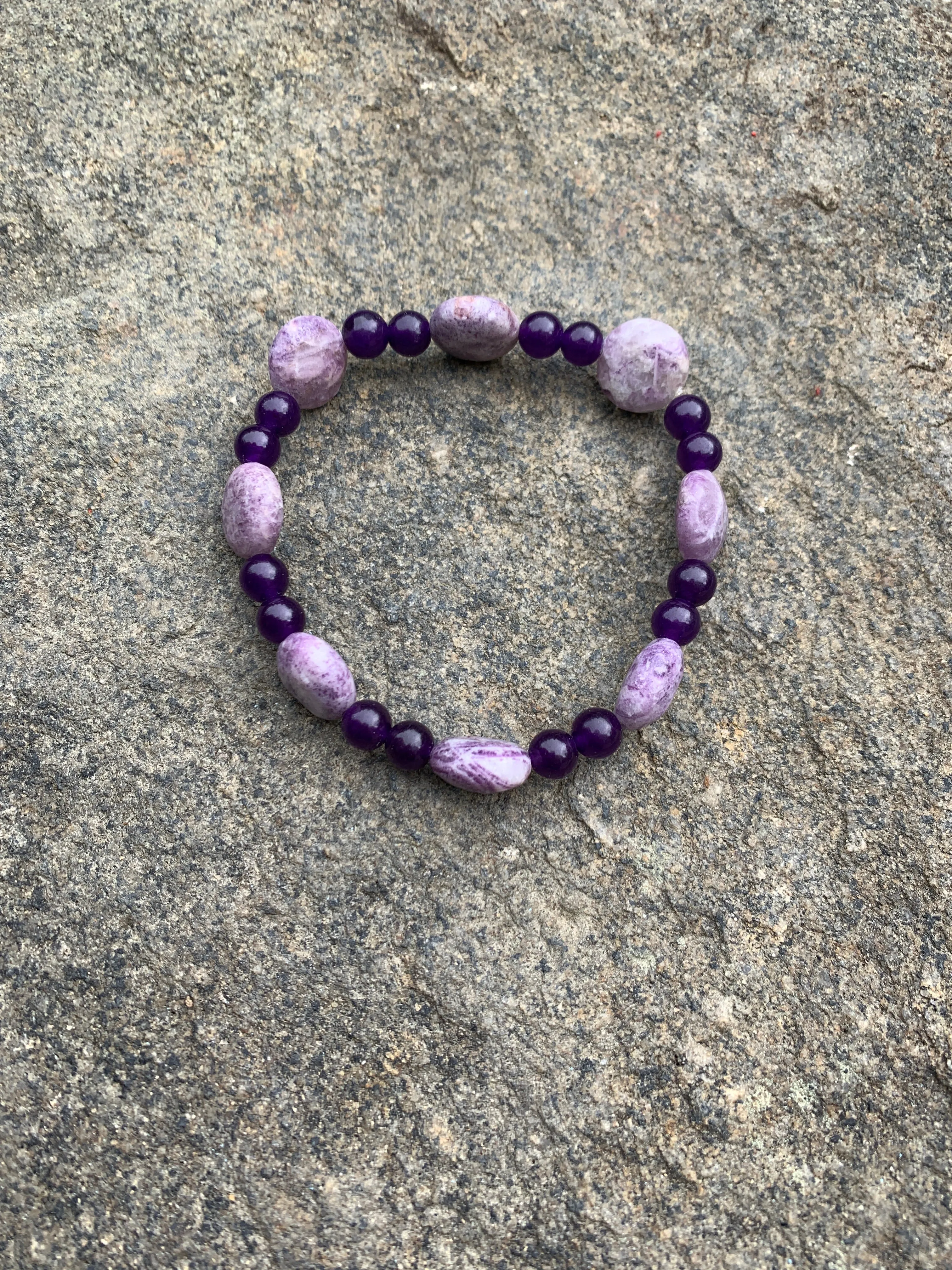 Purple bracelet stack