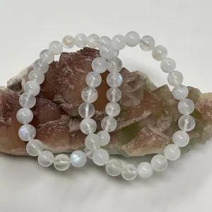 Rainbow Moonstone 7mm-8mm 2-Piece Round Bracelet Set