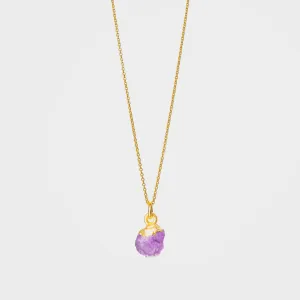 Raw Amethyst Pendant Necklace - Healing Crystal Jewellery | By Lunar James