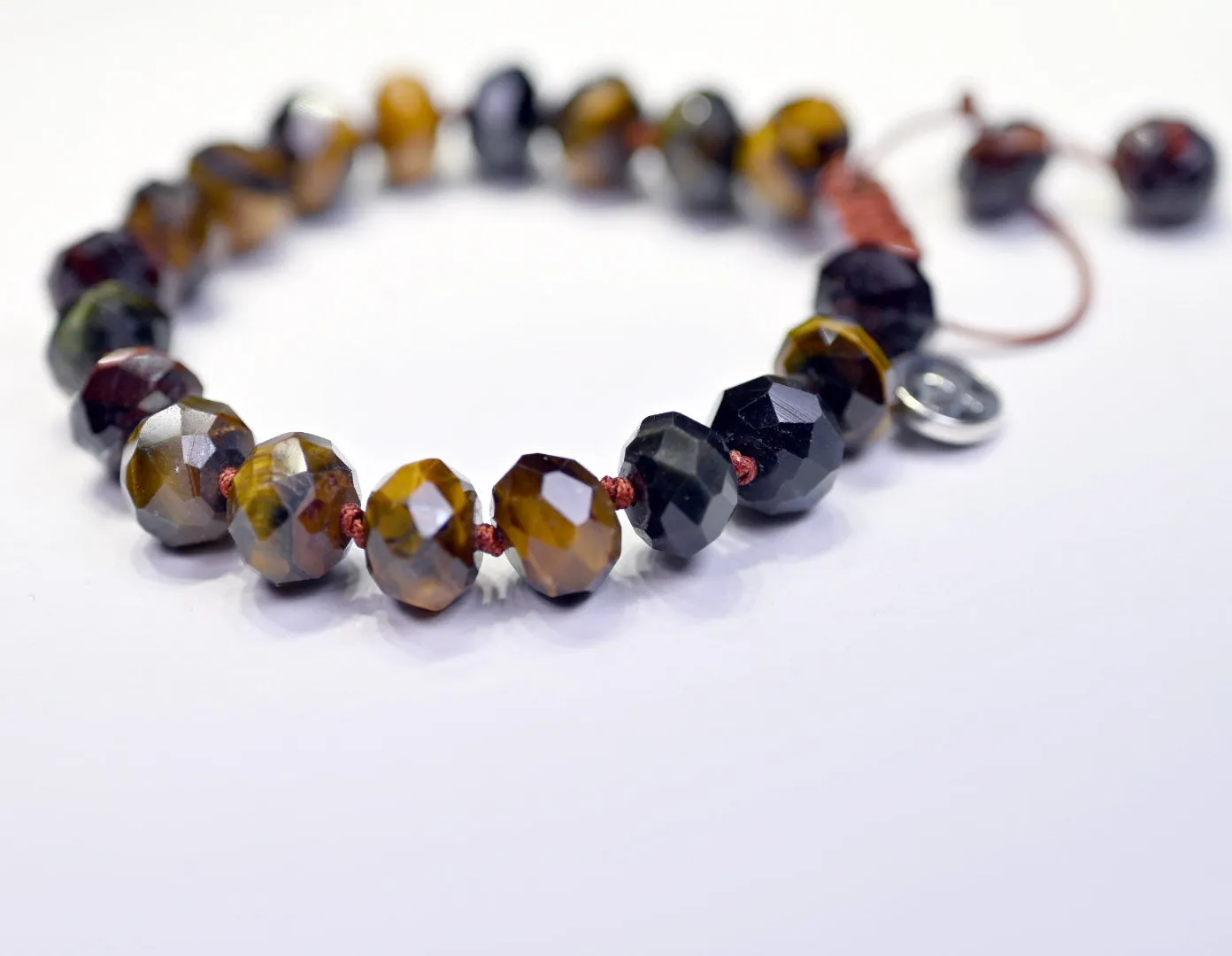 Red, Blue, and Gold Tiger's Eye Bracelet
