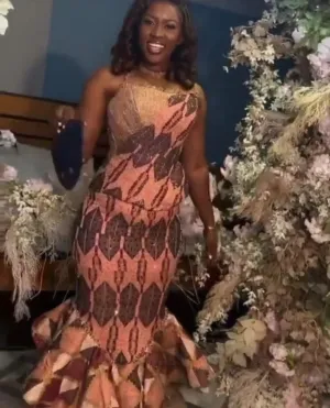 Royal Kente Cloth Royal Wedding Dress DP22