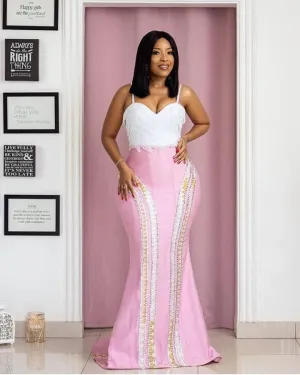 Royal Kente Cloth Wedding Dress PD12
