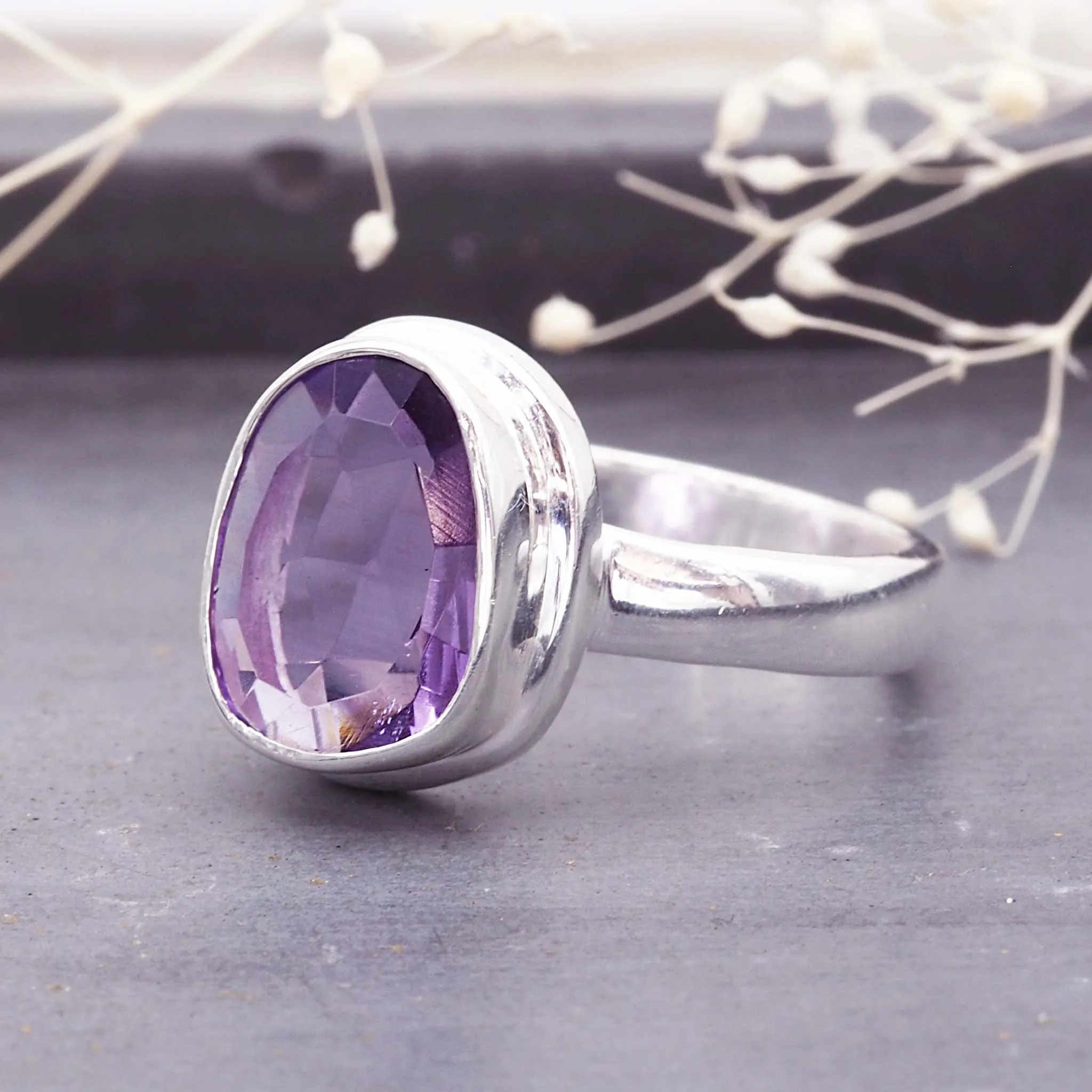 Silver Amethyst Ring
