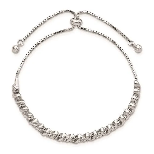 Sterling Micro CZ Adjustable Bolo Bracelet