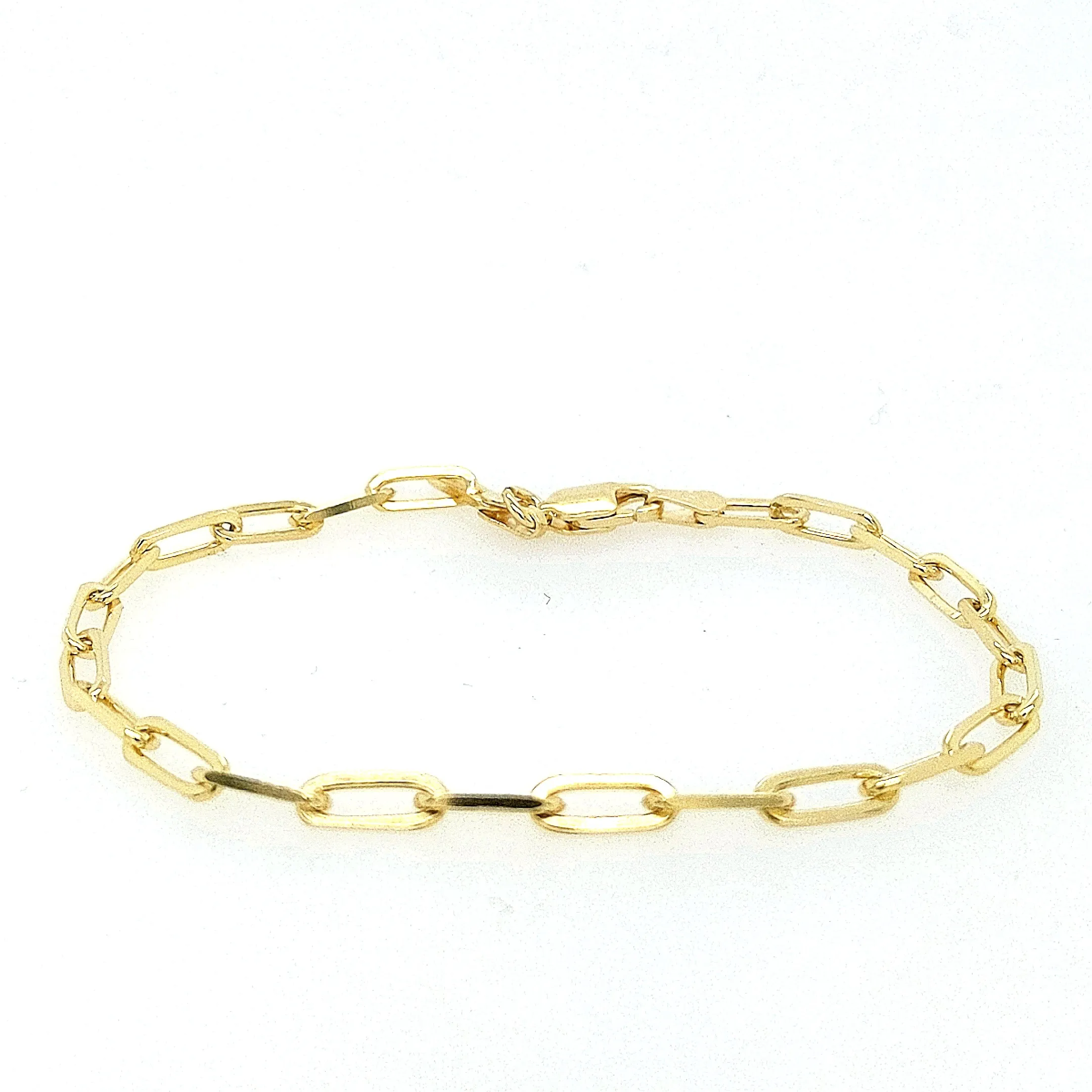 Sterling Silver Gold Plated Paper Clip Bracelet