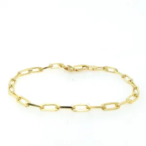 Sterling Silver Gold Plated Paper Clip Bracelet