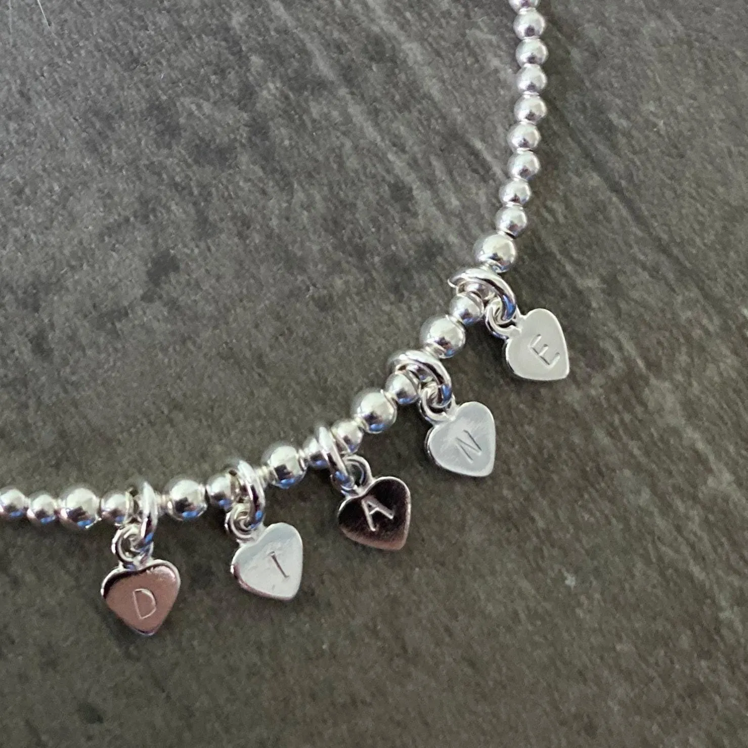 Sterling silver Name Bracelet, Delicate Personalised Jewellery Christmas Gifts for Her