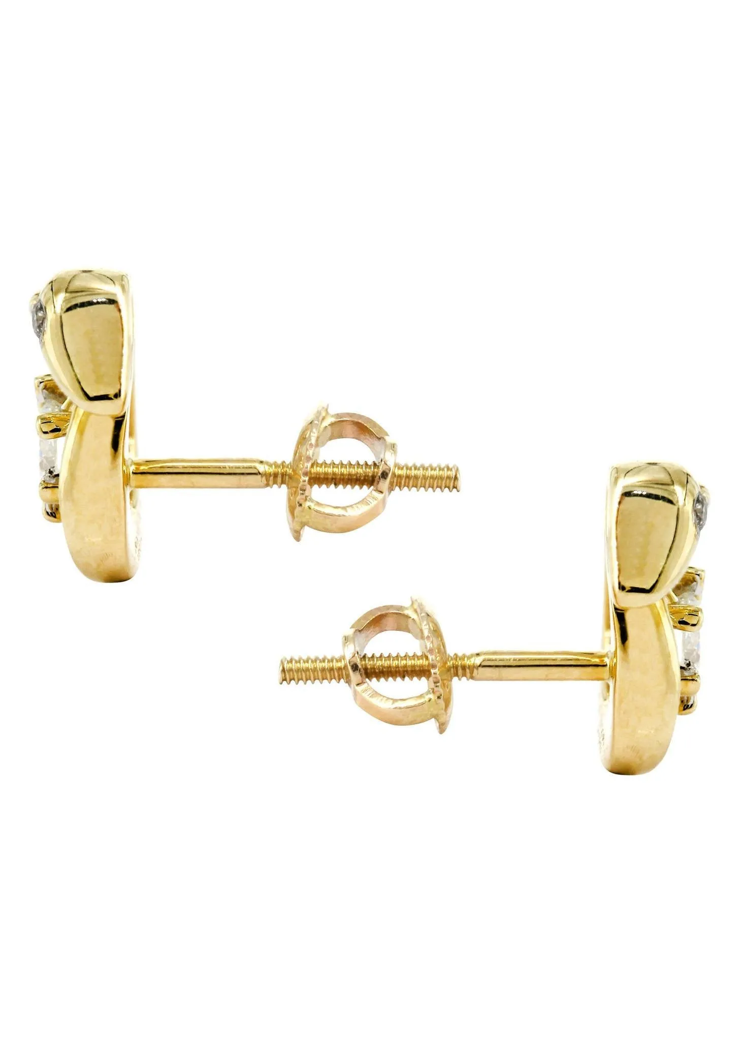 Swan Diamond Stud Earrings For Men | 14K Yellow Gold | 0.3 Carats