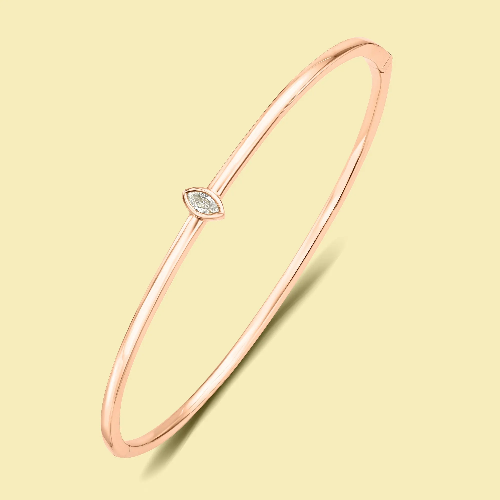The Charlotte, Bezel Marquise Diamond Solitaire Bangle