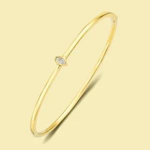 The Charlotte, Bezel Marquise Diamond Solitaire Bangle