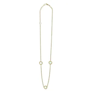 Three Station Round Mother of Pearl Necklace