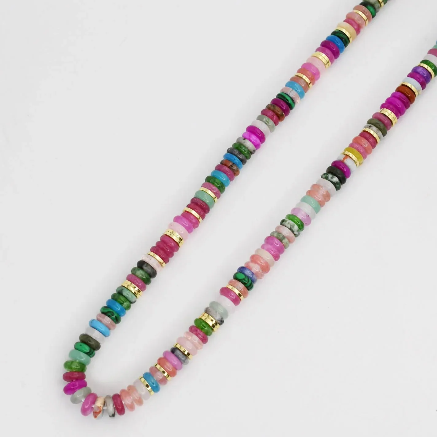 Treasure Jewels Rainbow Gold Gemstone Necklace