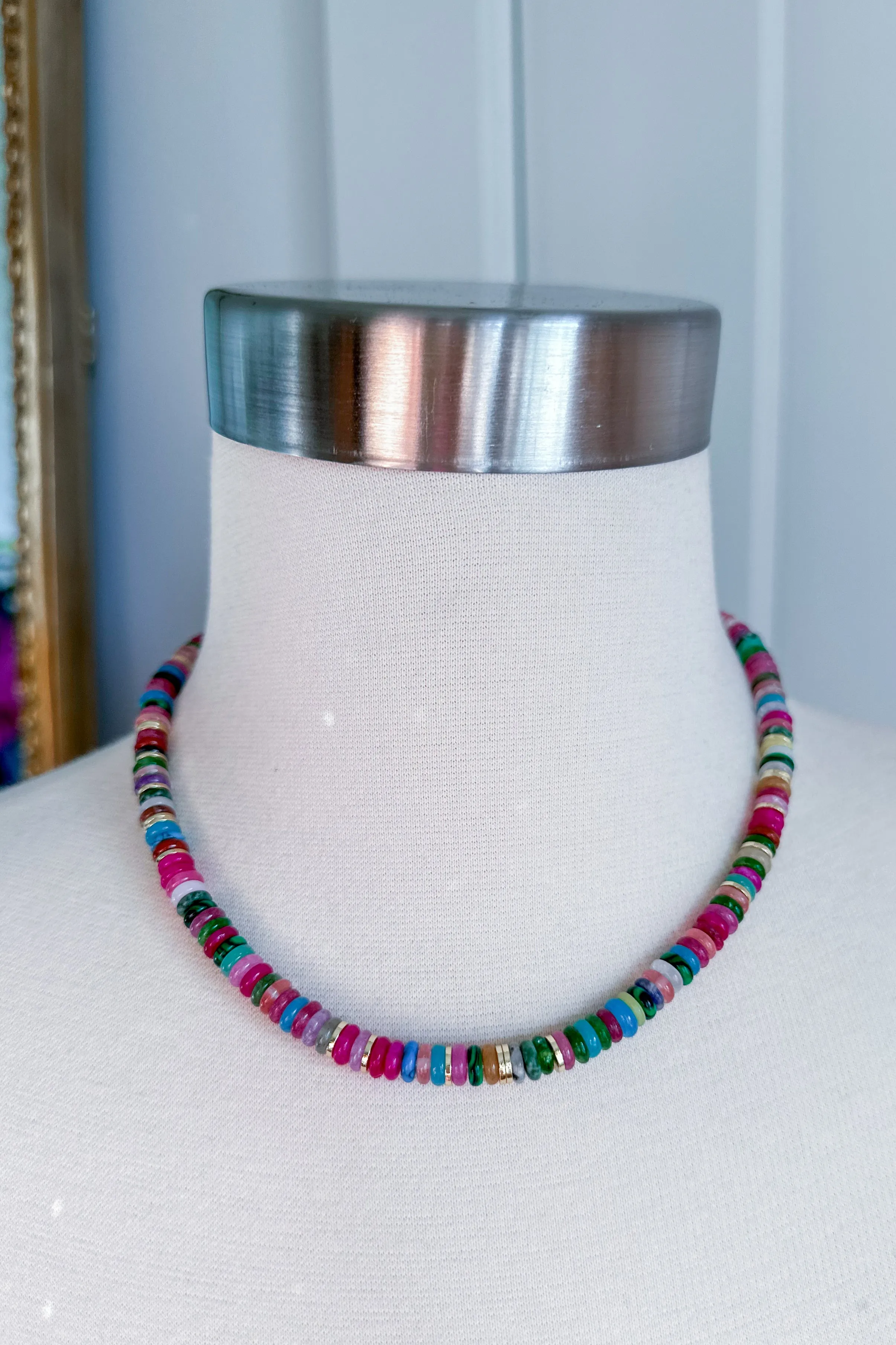 Treasure Jewels Rainbow Gold Gemstone Necklace