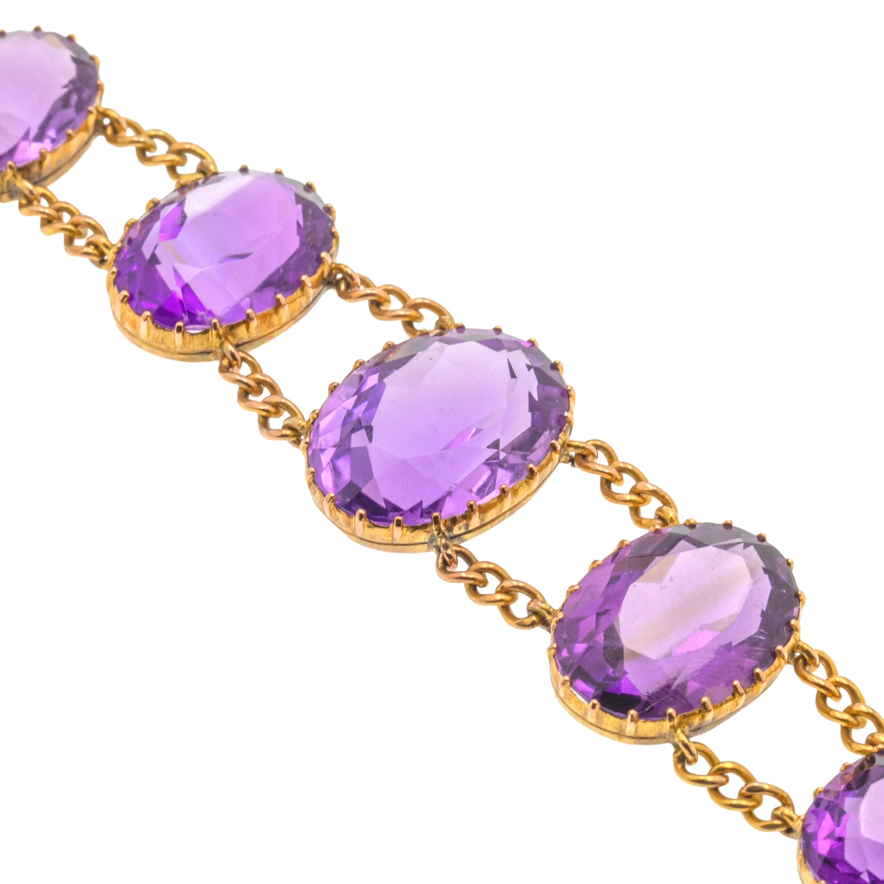 Victorian 9ct Gold Amethyst Bracelet, 47.24ct