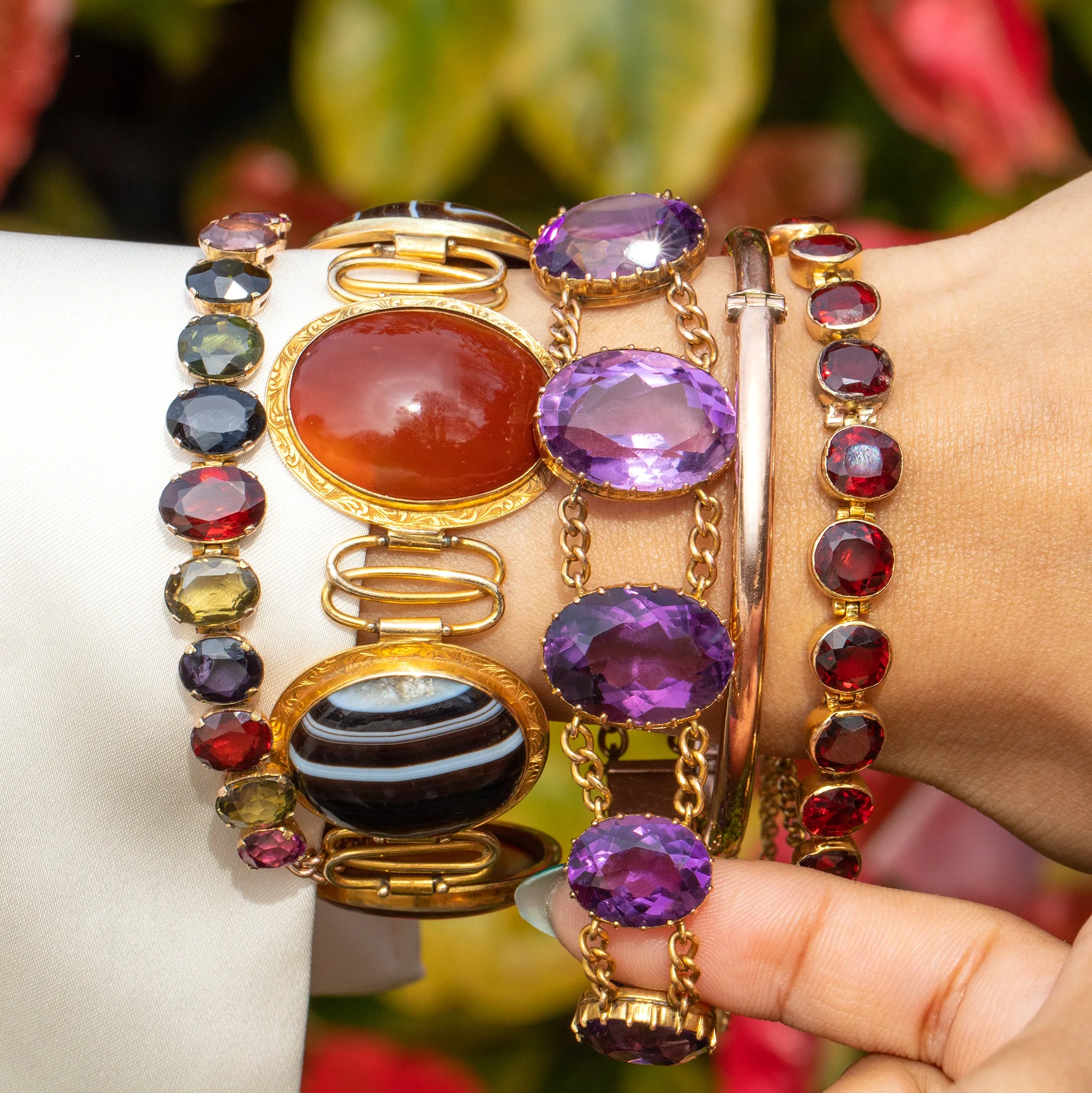 Victorian 9ct Gold Amethyst Bracelet, 47.24ct