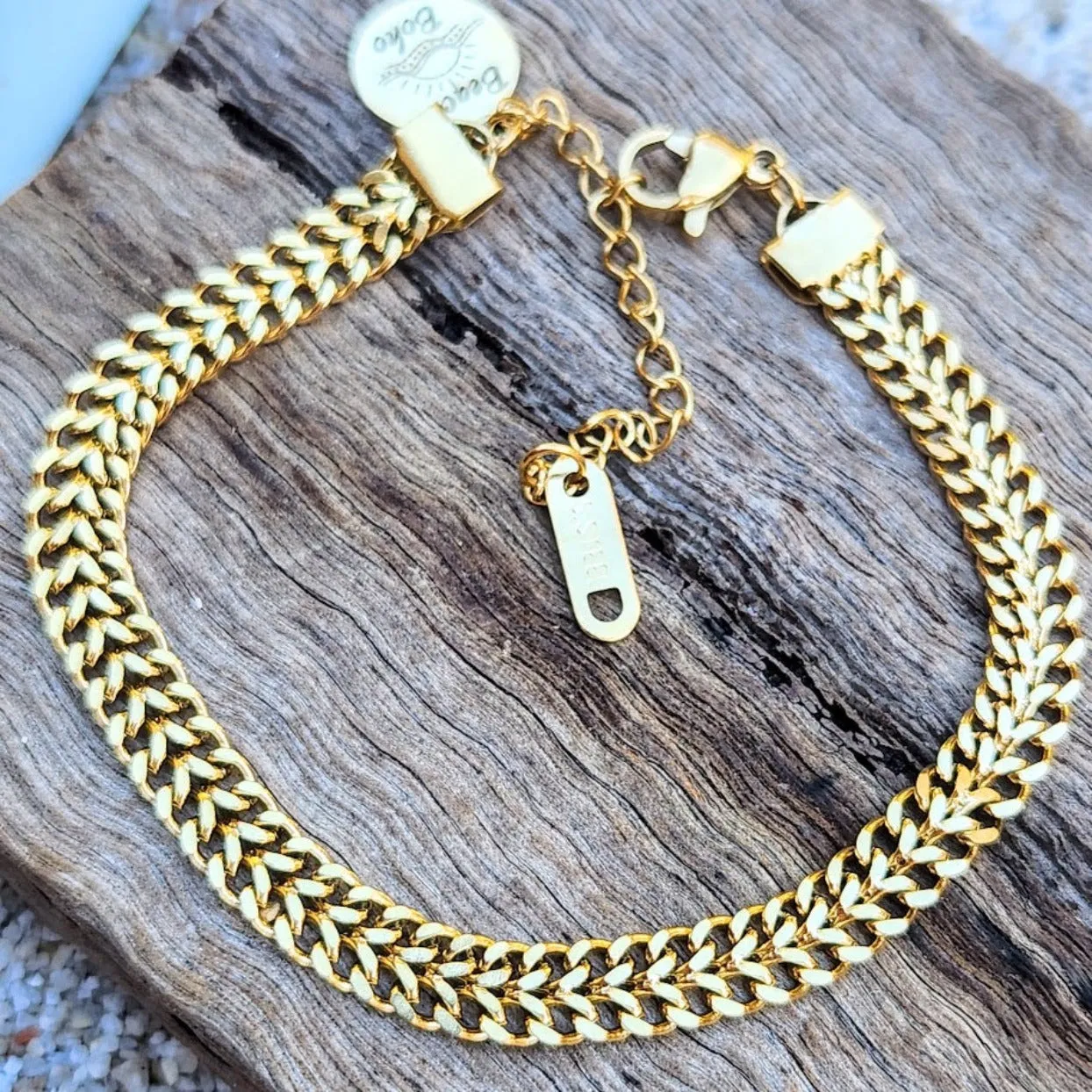 WEAVER 18K GOLD WATERPROOF CHAIN BRACELET