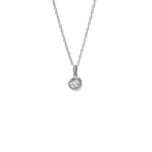 W/G Diamond Round Pendant 9ct